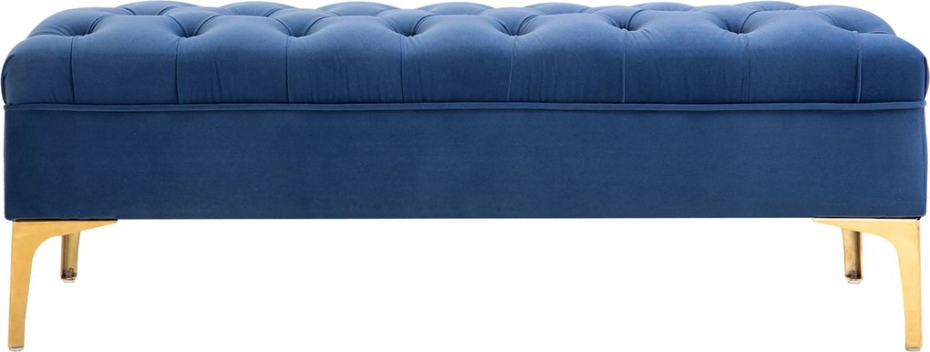 HOMCOM Pad, Ágy Páka, Cipőpad É elevated Legs, Hálószoba, Bársonykék 118 x 45 x 42 cm | Aosom