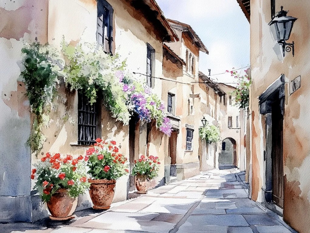 Canvas Vászonkép Italia Város Olaszország Utca Sikátor 80x60