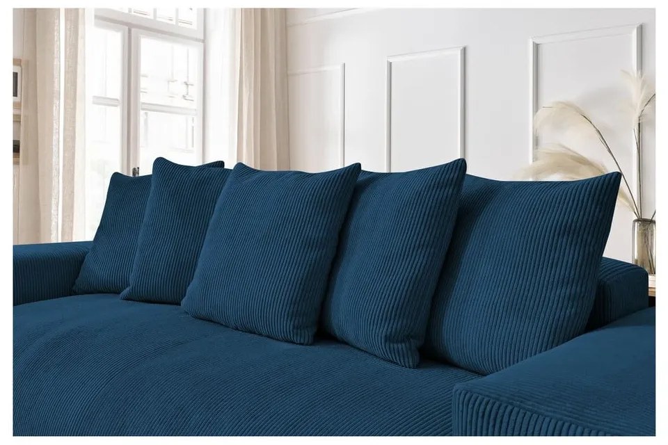 Sötétkék kordbársony kanapé 280 cm Voltaire – Bobochic Paris