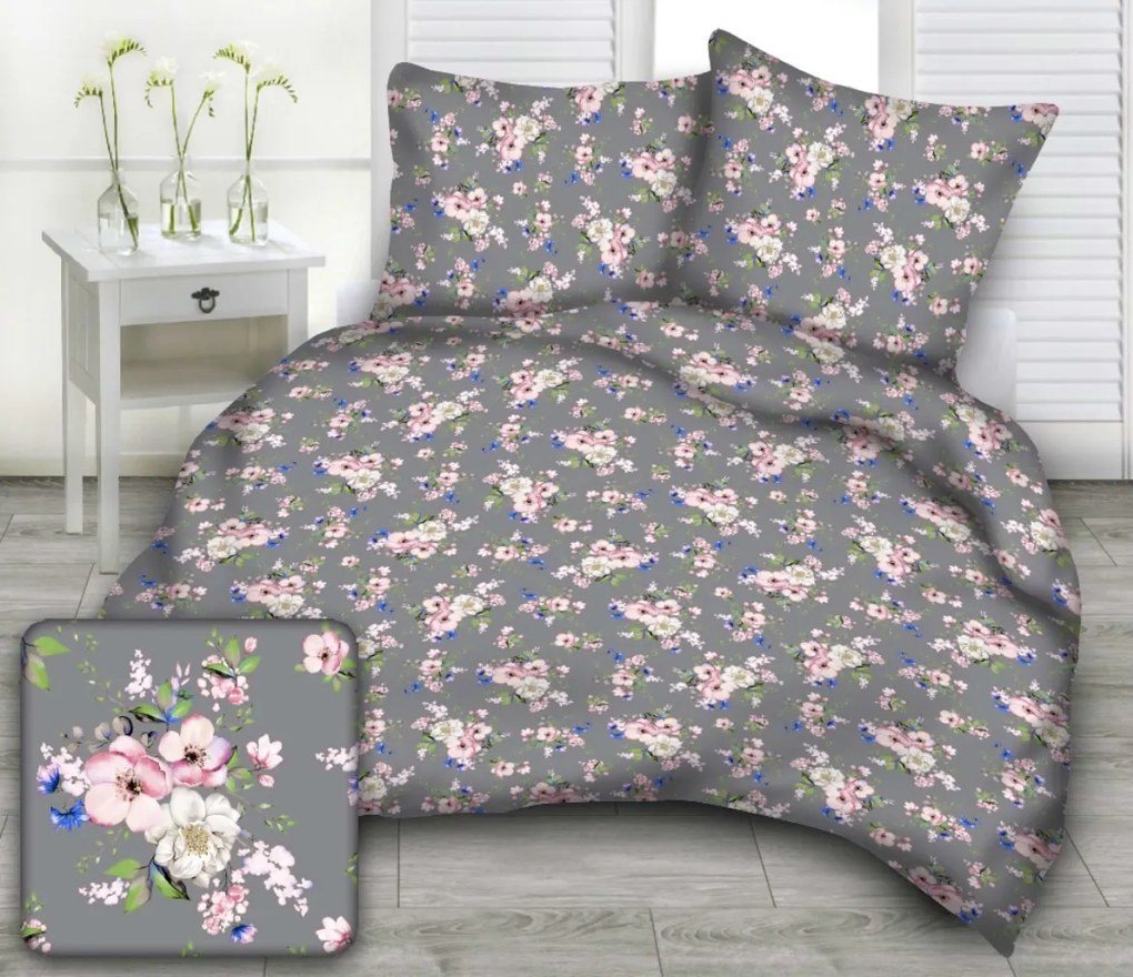 Hortenz Flanel ágyneműhuzat TiaHome - 1x Párna 90x70cm, 1x Paplan 140x200cm