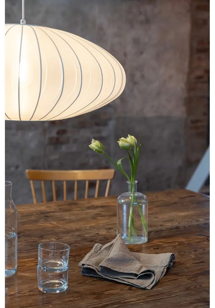 Fehér függőlámpa textil búrával ø 60 cm Florence – Markslöjd