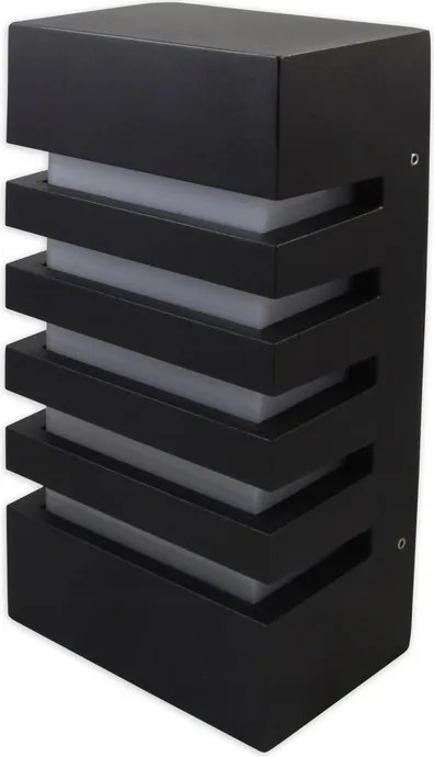 Homlokzati Lámpa Kerti Fali Lámpa Kültéri Fekete Alu E27 Ip 54