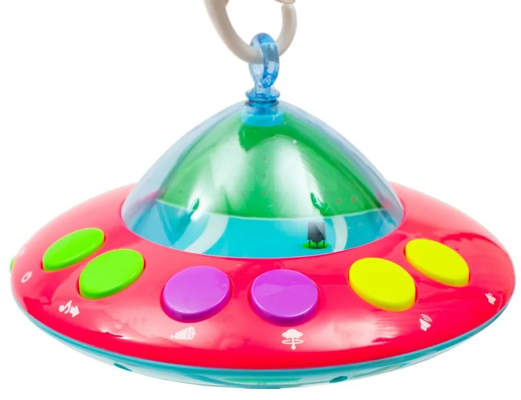Baby Mix körhinta a kiságy fölé, kivetítővel és távirányítóval, kék színű