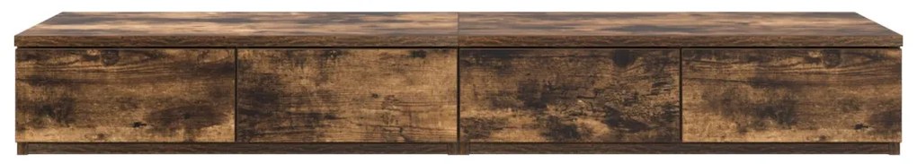Ágyfiókok Füstölt Tölgy 120x36,5x16,5 cm Műanyag