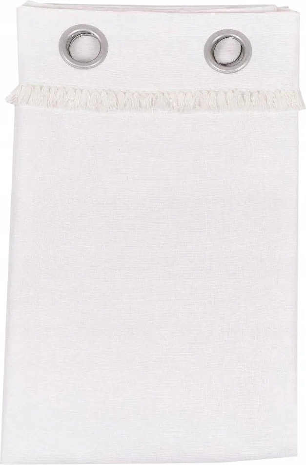 Függöny Átvezetőkkel boho rojtokkal Fehér Pamut FÜGGÖNY140x240