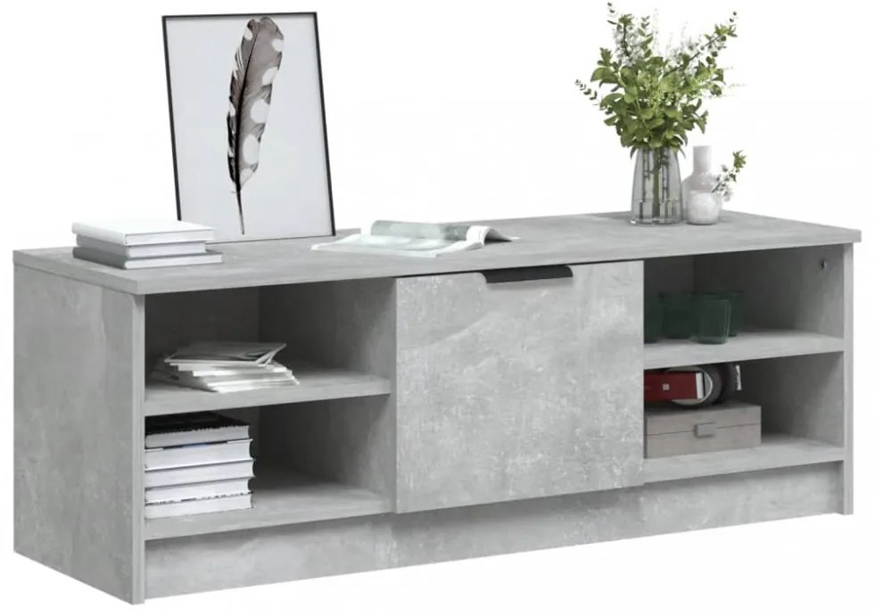 betonszürke szerelt fa TV-szekrény 102 x 35,5 x 36,5 cm