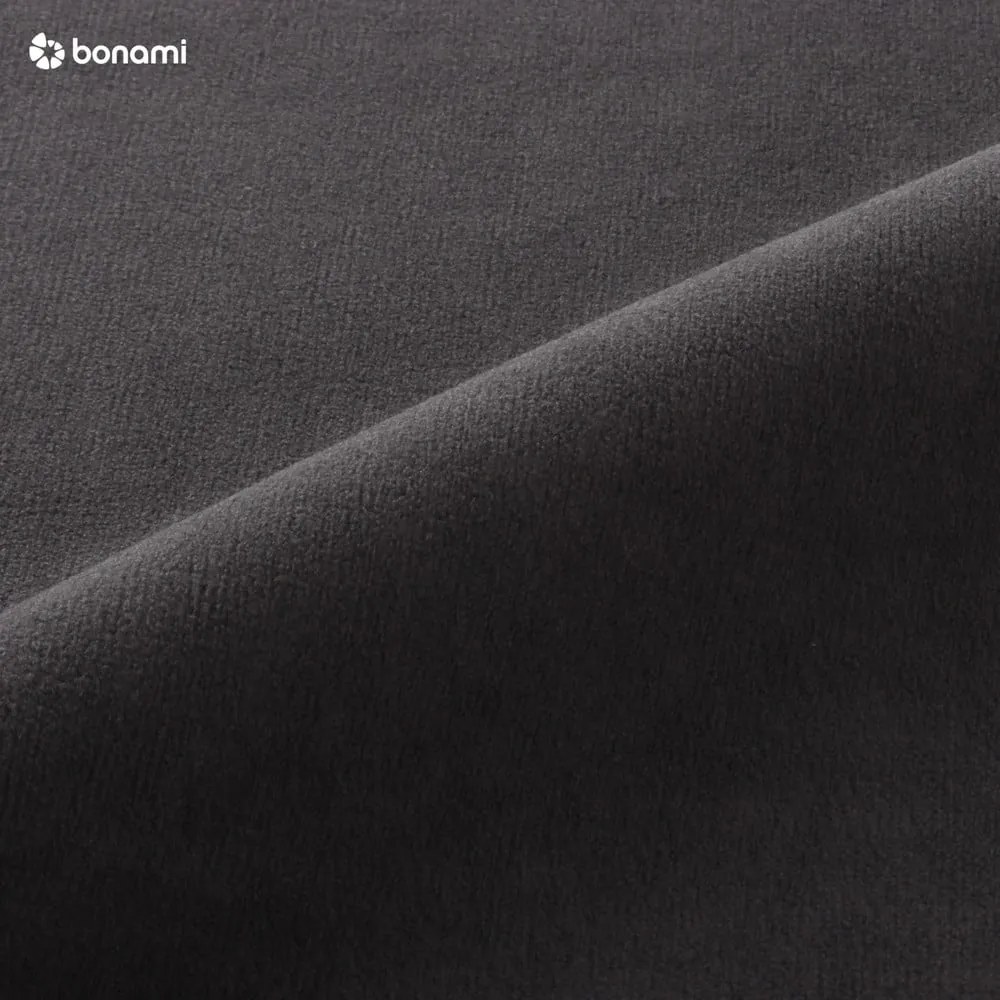 Stylish Stan sötétszürke kinyitható U alakú bársony kanapé, bal oldali - Miuform