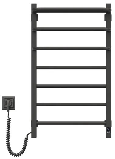 Fürdőszobai elektromos radiátor termosztáttal FORTIS 350W/230V 80,6 cm IP44 fekete baloldali