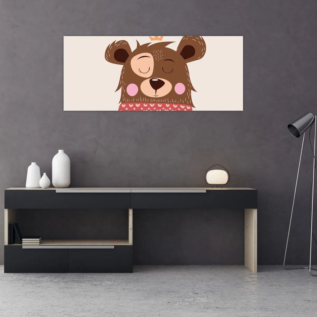 Kép - Teddy maci piros sállal (120x50 cm)