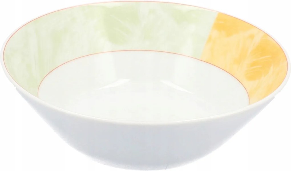 Lubiana Trapo Saláta tálaló Kerek Tál Ételhez, 18,5 cm Zöld Levél Minta