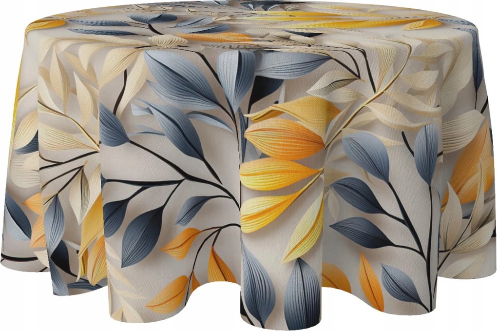 Abrosz Kerek Dekorációs Asztalra 150 CM Foltálló Kör Levél Minta 289