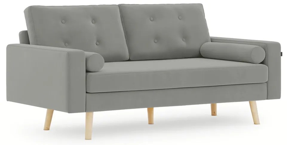 MANDI VELVET szürke 3 személyes kanapé