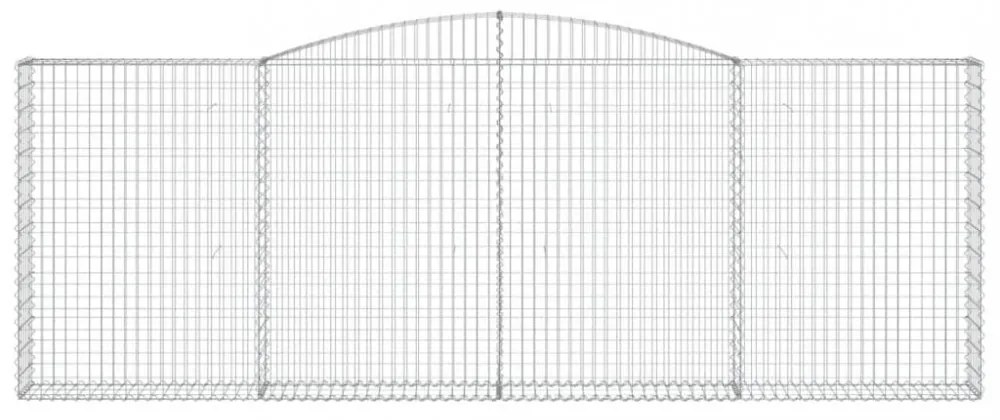 vidaXL 5 db íves horganyzott vas gabion kosár 400x30x140/160 cm