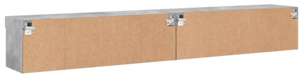 2 db betonszürke TV-szekrény LED-világítással 100x30x30 cm
