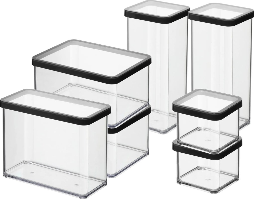 Rotho dobozkészlet Loft fekete 7 db