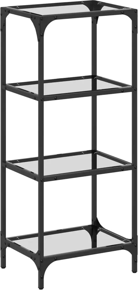 vidaXL acél tárolóállvány átlátszó üveglappal 40 x 30 x 95 cm