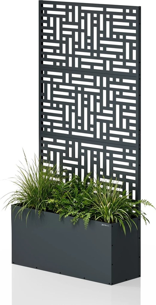 Fém kerti pergola virágládával 3in1, antracit, 900x1800x300 mm: ROSE