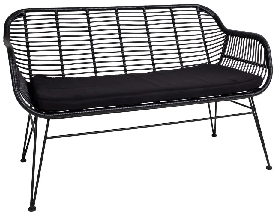 Trieste fekete műrattan kerti kanapé - House Nordic