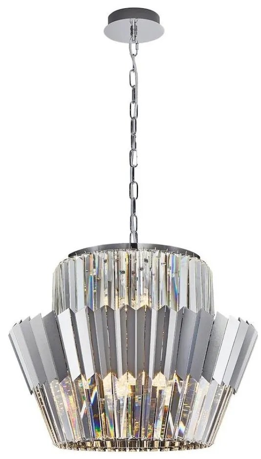 Csillár láncon DONNA 12xE14/40W/230V átm. 55 cm matt króm