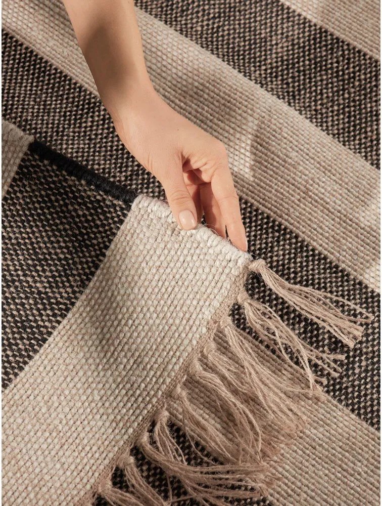Fekete-krémszínű kétoldalas-kézi szövésű juta szőnyeg 160x230 cm Playa – Hanse Home