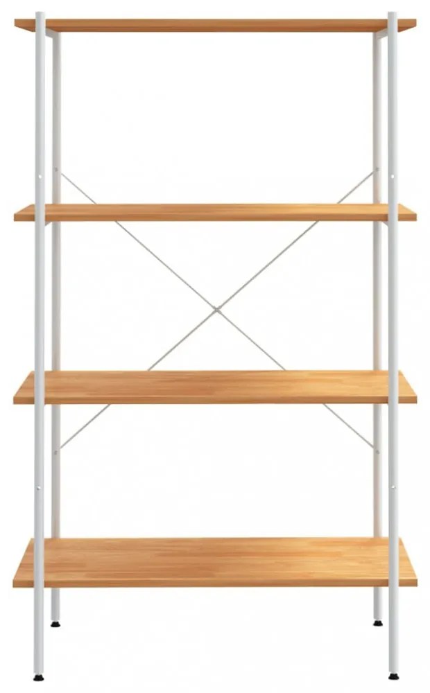 fehér és tölgyfa 4 szintes polcrendszer 80x40x130 cm