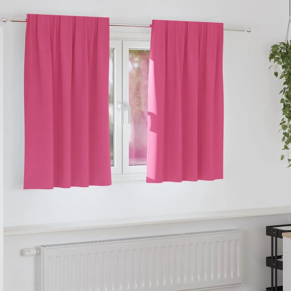 Függönyök 2 pcs Fényes rózsaszín 140x140cm Poliészter