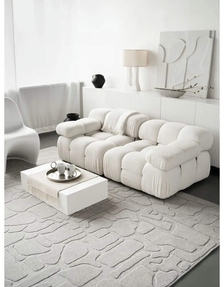 Világosszürke gyapjú szőnyeg 160x230 cm Morphic Dunes – Agnella