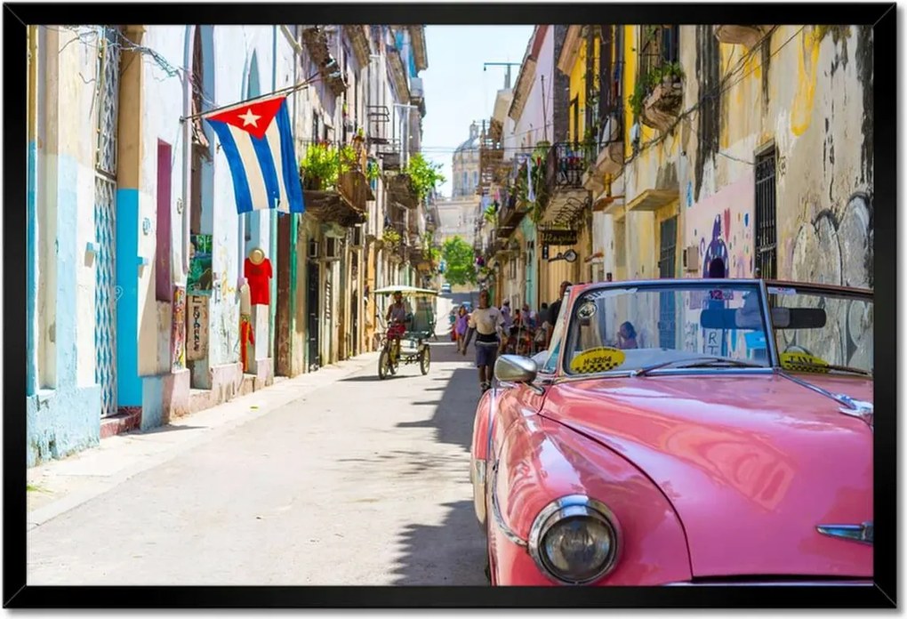 Poszterek keretben 60x40 Kubai taxi