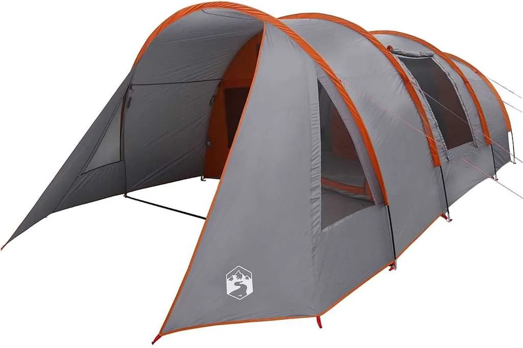 vidaXL Alagútsátor 4 fős tetővel Szürke és narancs 778 x 356 x 210 cm