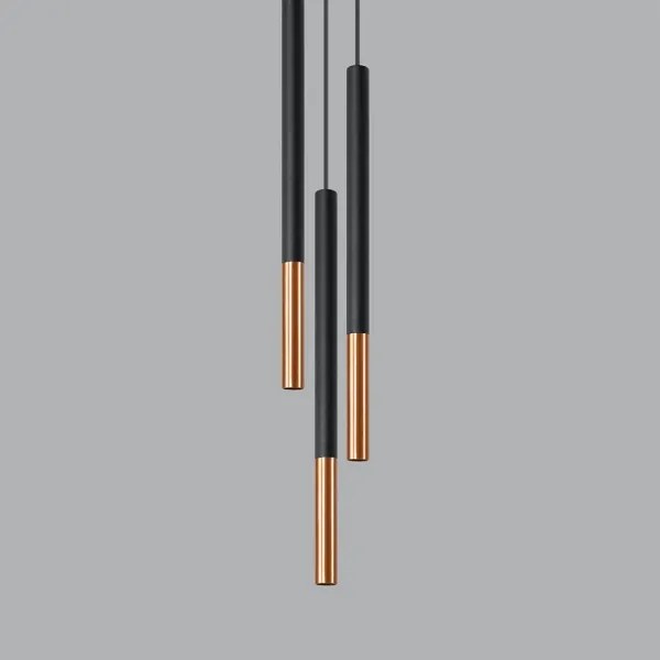 Csillár zsinóron MOSAIC 3xG9/12W/230V fekete/réz