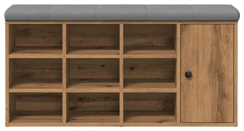 kézműves tölgy szerelt fa cipőtároló pad 102x32x50 cm