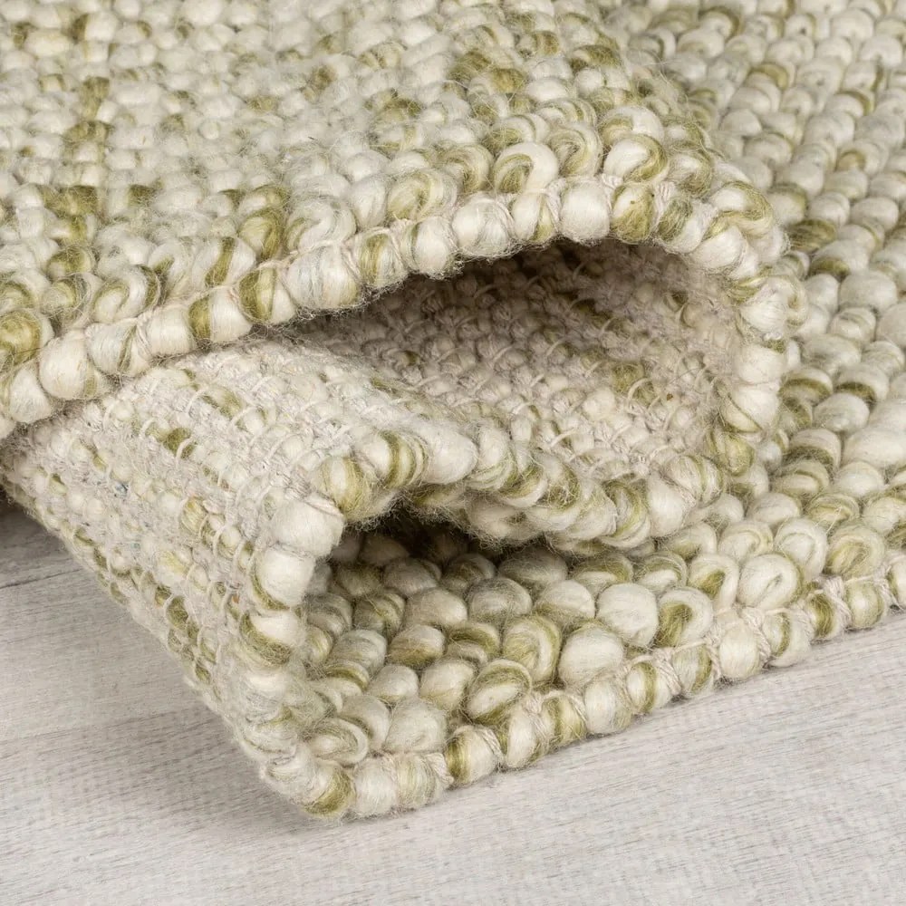 Khaki kézi szövésű gyapjúkeverék szőnyeg 80x150 cm Minerals – Flair Rugs