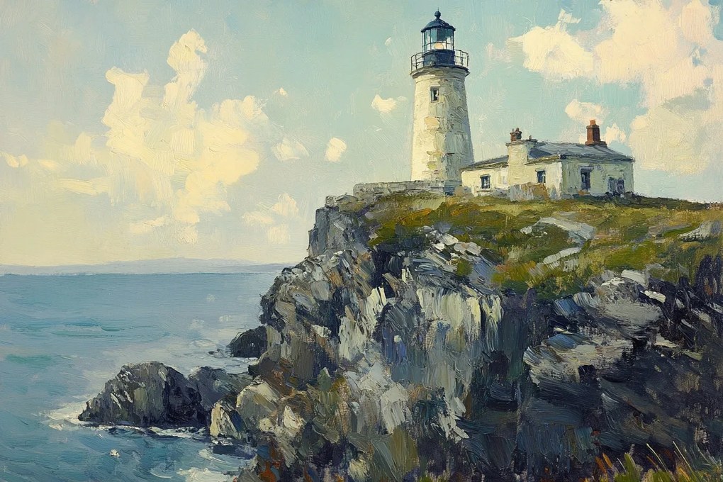 Vászonkép Canvas Tájkép Írország Szikla Tenger Világítótorony 120x80