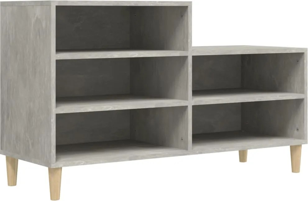 vidaXL betonszürke szerelt fa cipőszekrény 102x36x60 cm