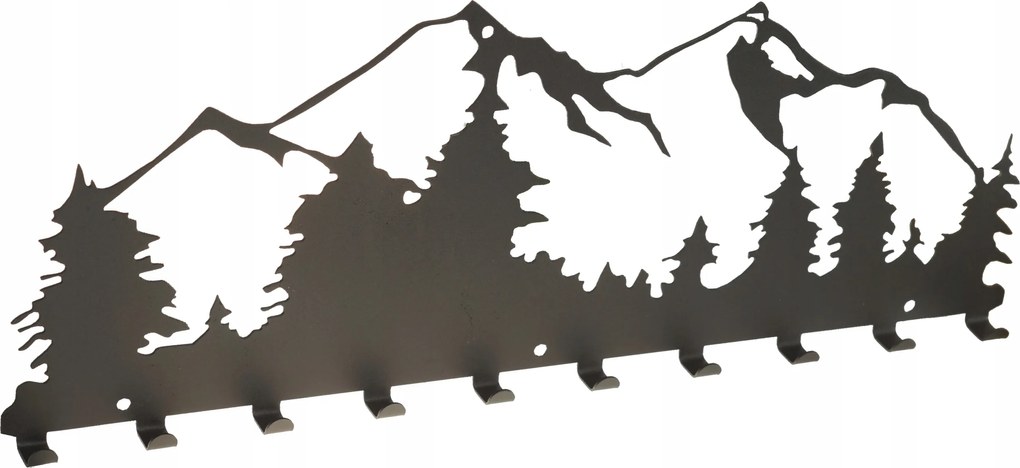 Fém Fali Ruhaakasztó Felső Kép 10 Akasztóval Fekete 60 CM