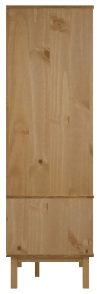 OTTA barna és fehér tömör fenyőfa gardrób 76,5 x 53 x 172 cm
