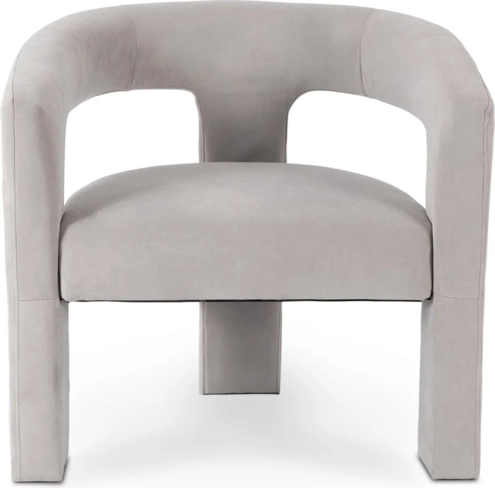 Fotel Wypoczynkowy LILLE Szary Welurowy