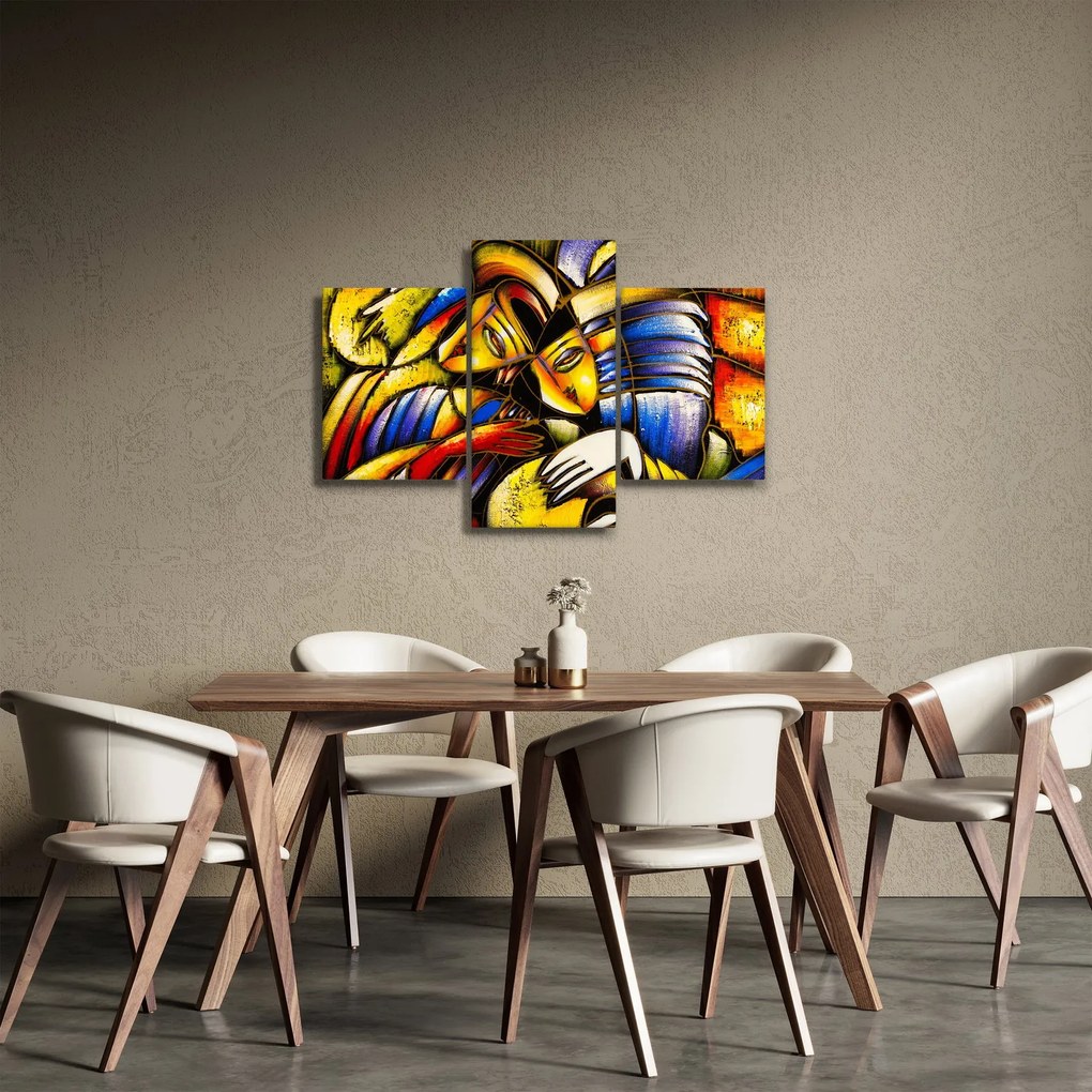 Kép - olajfestmény, szerelmesek (90x60 cm)