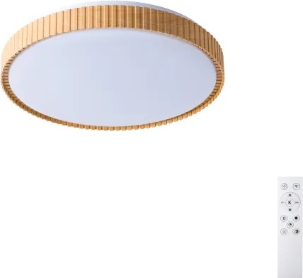 Brilagi-LED Fényerőszabályozható mennyezeti lámpa CORVO LED/72W/230V 3000-6000K fa dekor átm. 50 cm + távirányító