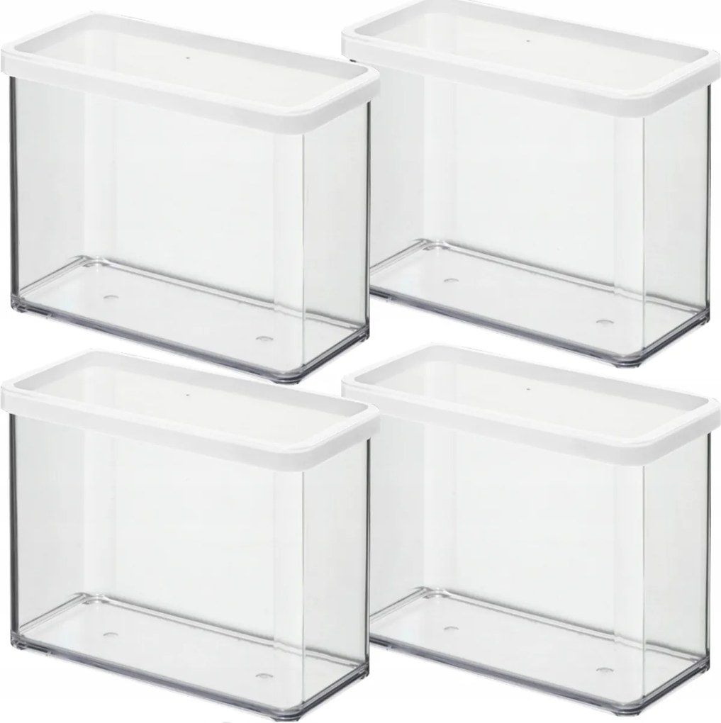 Rotho 4 Db-os Ételtároló Szett Ömlesztett Árukhoz 2,1L Fehér Loft