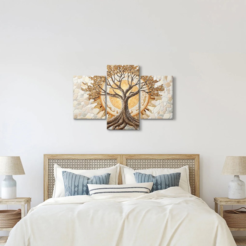 Kép – Arany életfa mozaikban (90x60 cm)
