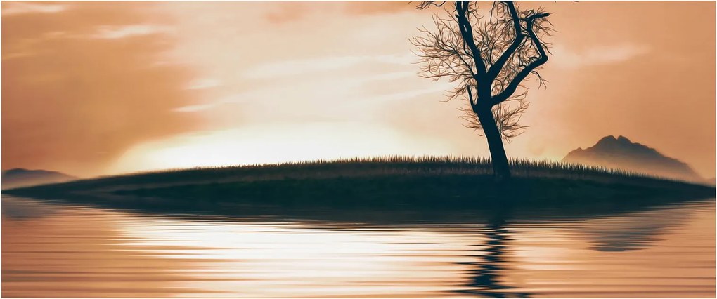 Egy fa képe egy szigeten (120x50 cm)