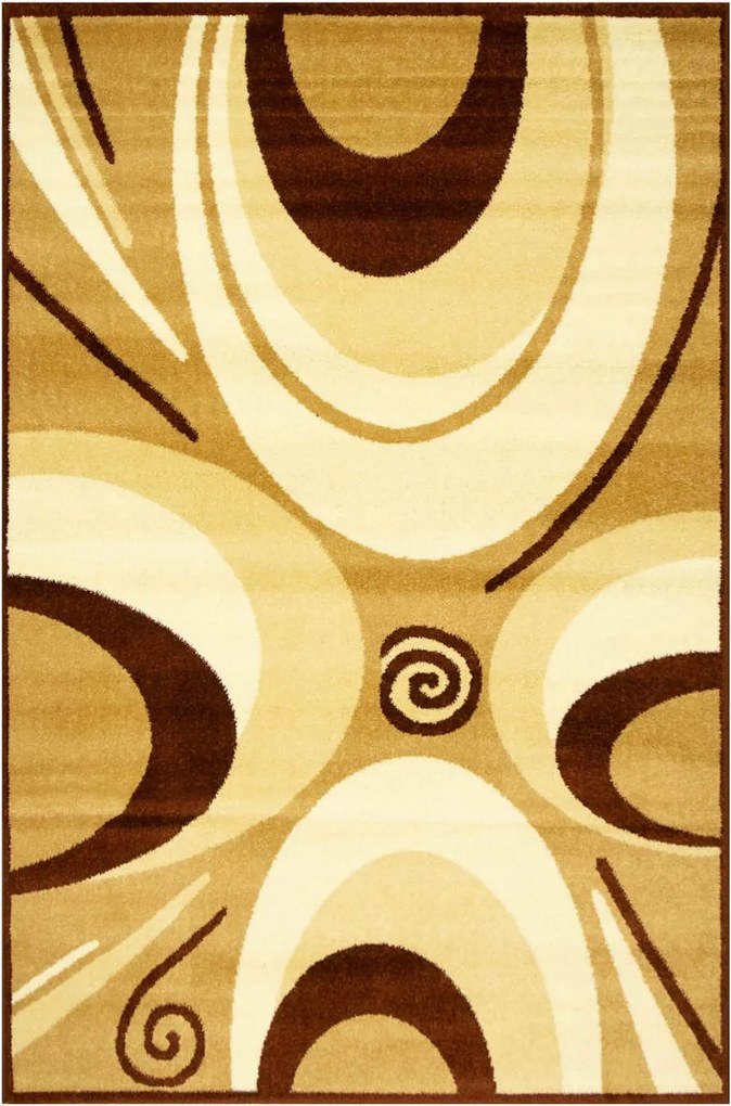 120x170 cm Puha Szőnyeg Bézs Krém Barna Geometria