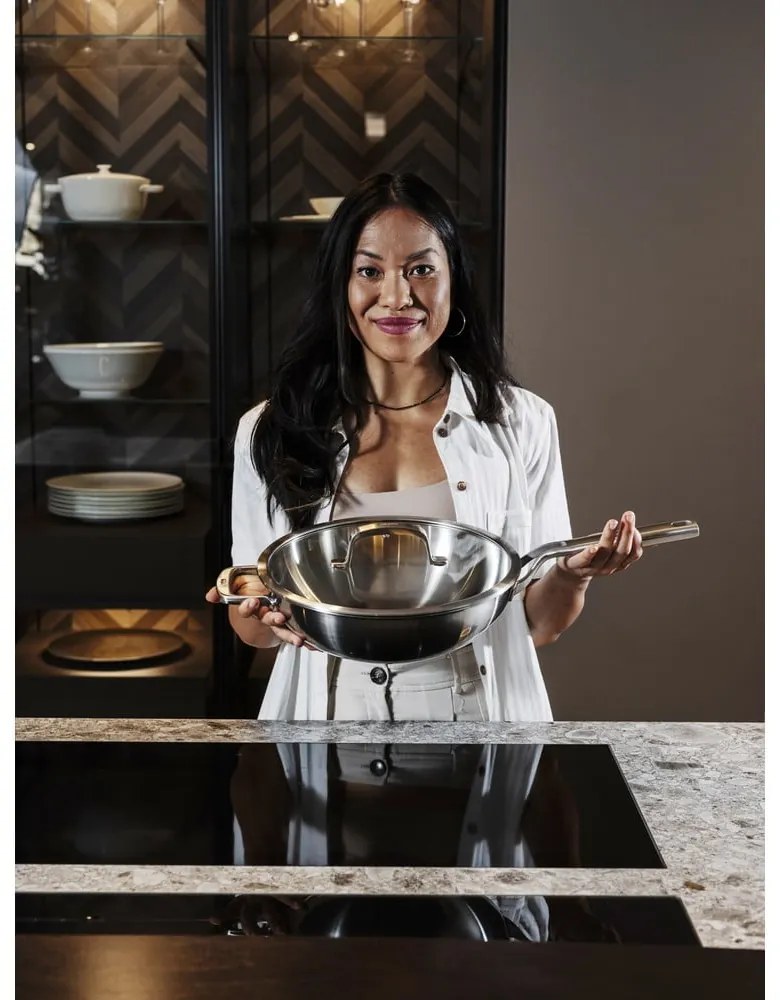 Wok rozsdamentes acél serpenyő fedővel ø 30 cm Chili Ta – FABINI