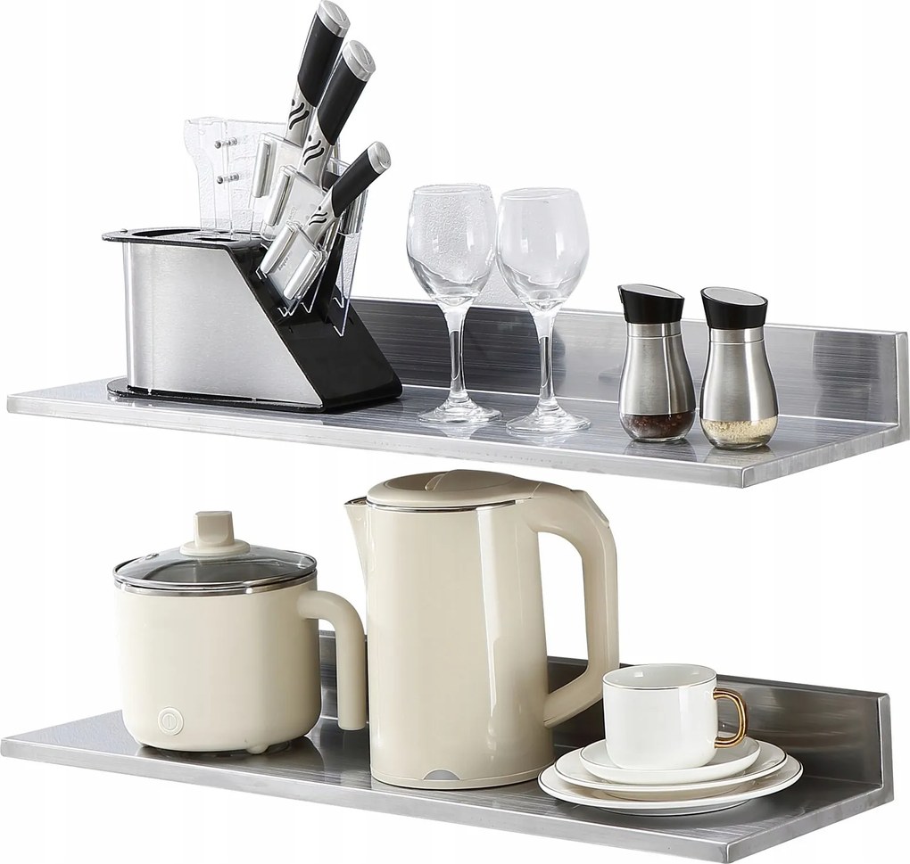 Rozsdamentes acél fali polc 76 cm