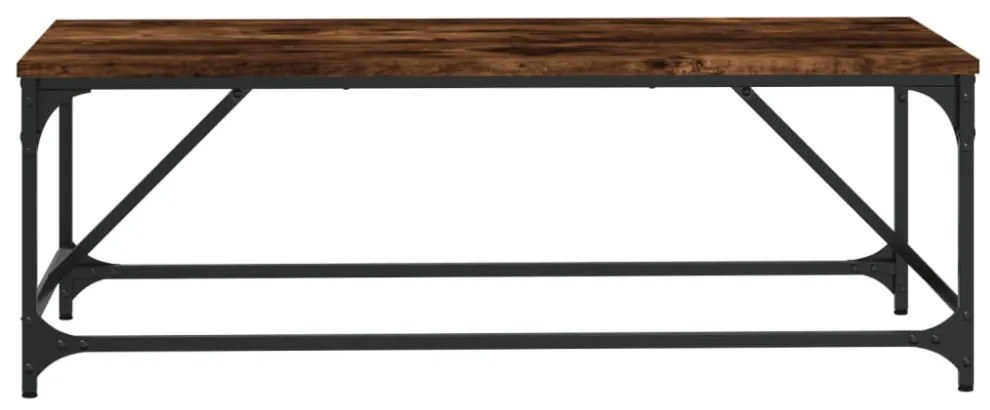 füstös tölgy színű szerelt fa dohányzóasztal 100x50x35 cm