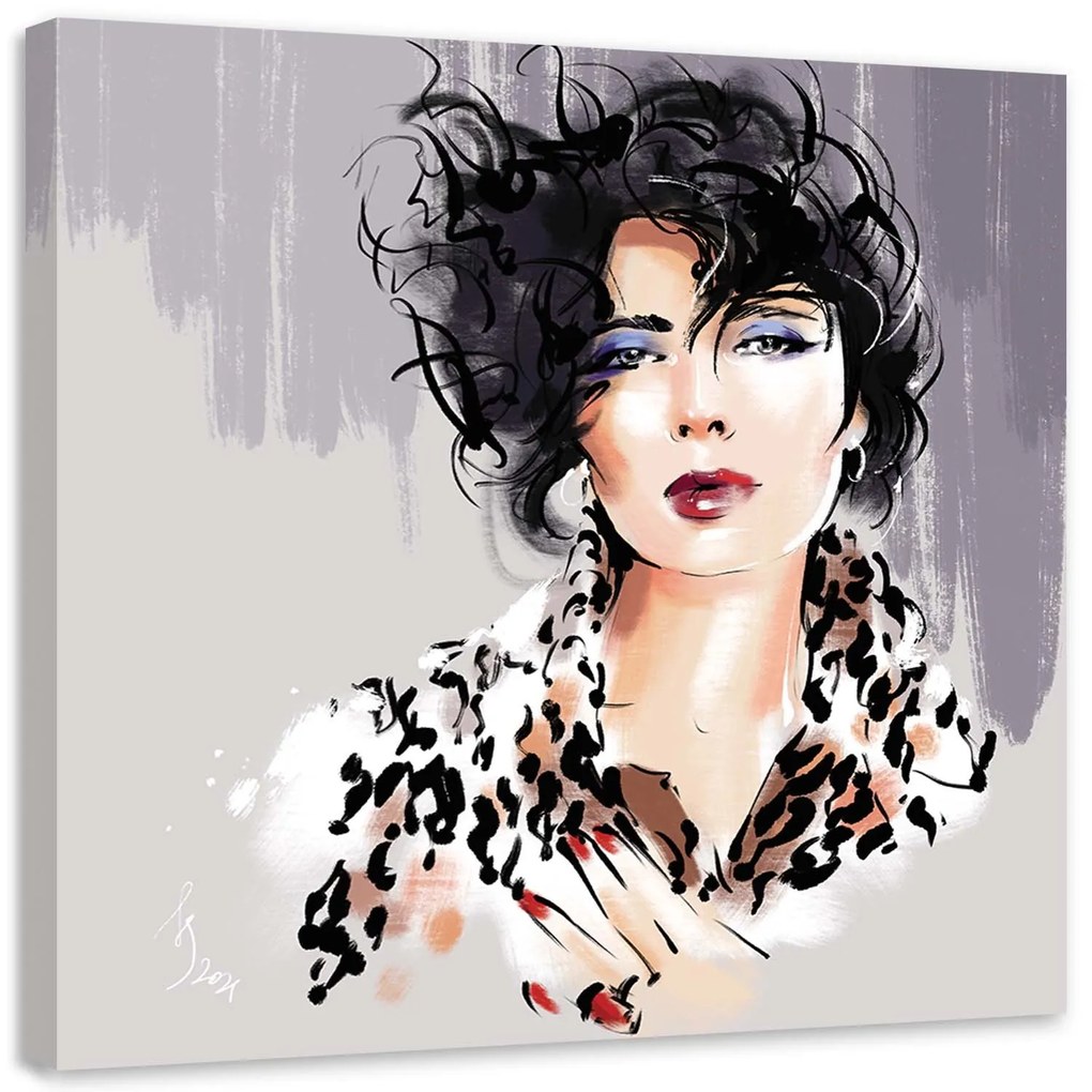 Gario Vászonkép 80-as évek noi retro divat - Irina Sadykova Méret: 60 x 60 cm