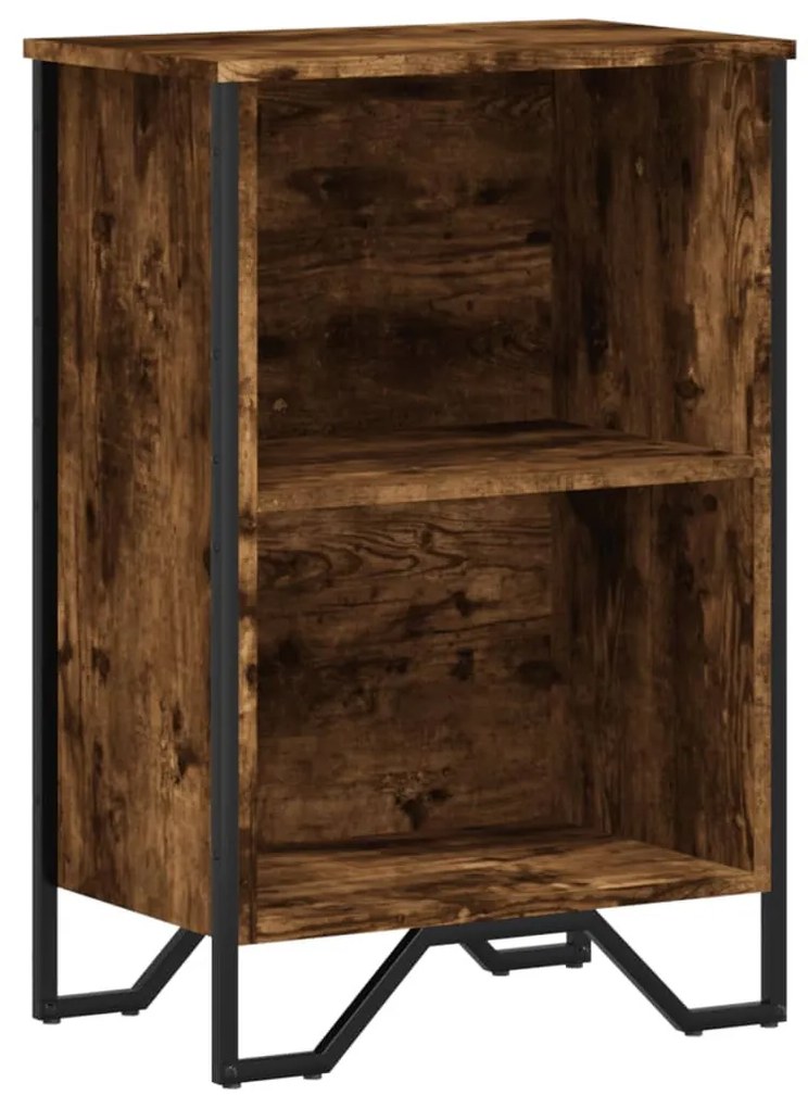füstös tölgy színű szerelt fa könyvszekrény 50 x 31 x 74,5 cm