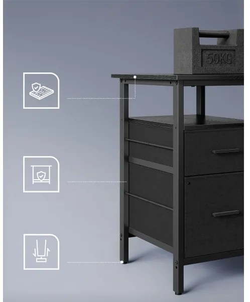 SOLEA-X íróasztal háttérvilágítással, barna/fekete