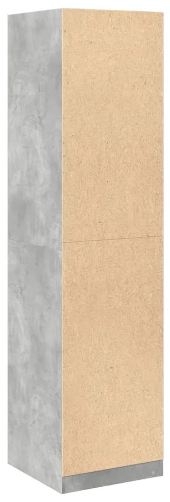 betonszürke szerelt fa ruhásszekrény 50 x 50 x 200 cm